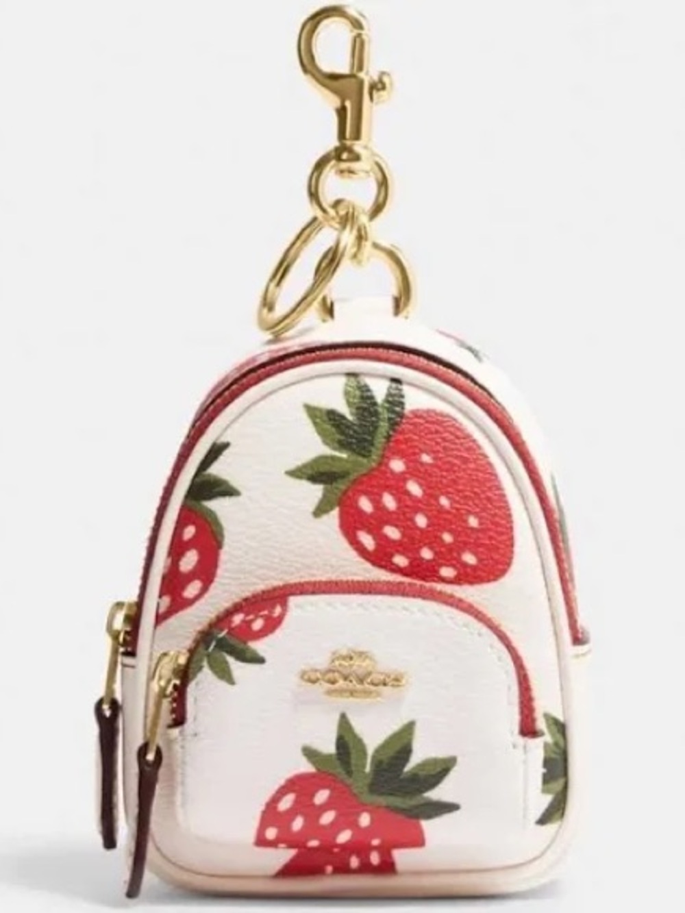 Coach Strawberry Print Mini Backpack and keychain